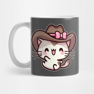 Country Kitten Laughing So Hard Cute Kawaii Cowgirl Mug